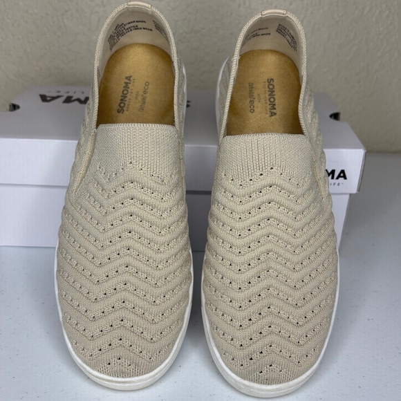 Sonoma Taupe Catahoula Comfort Knit Slip On Ortholite Sneaker Women's Size 7M - Picture 1 of 12